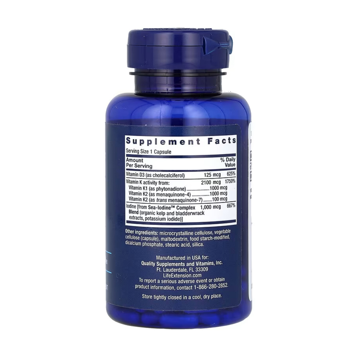 Vitamins D and K with Sea-Iodine™ - 60 caps. Фото 2