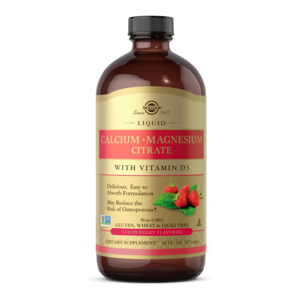 Liquid Calcium Magnesium Citrate with Vitamin D3 - 16 oz Natural Strawberry. Фото 3