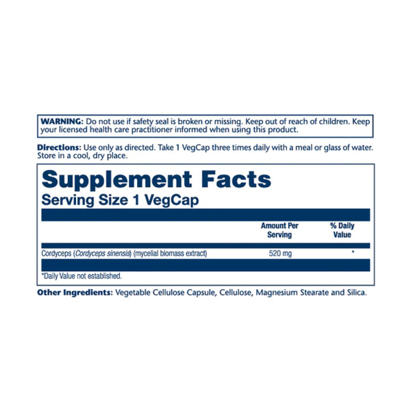 Cordyceps Mushroom 520mg - 100 vcaps. Фото 4