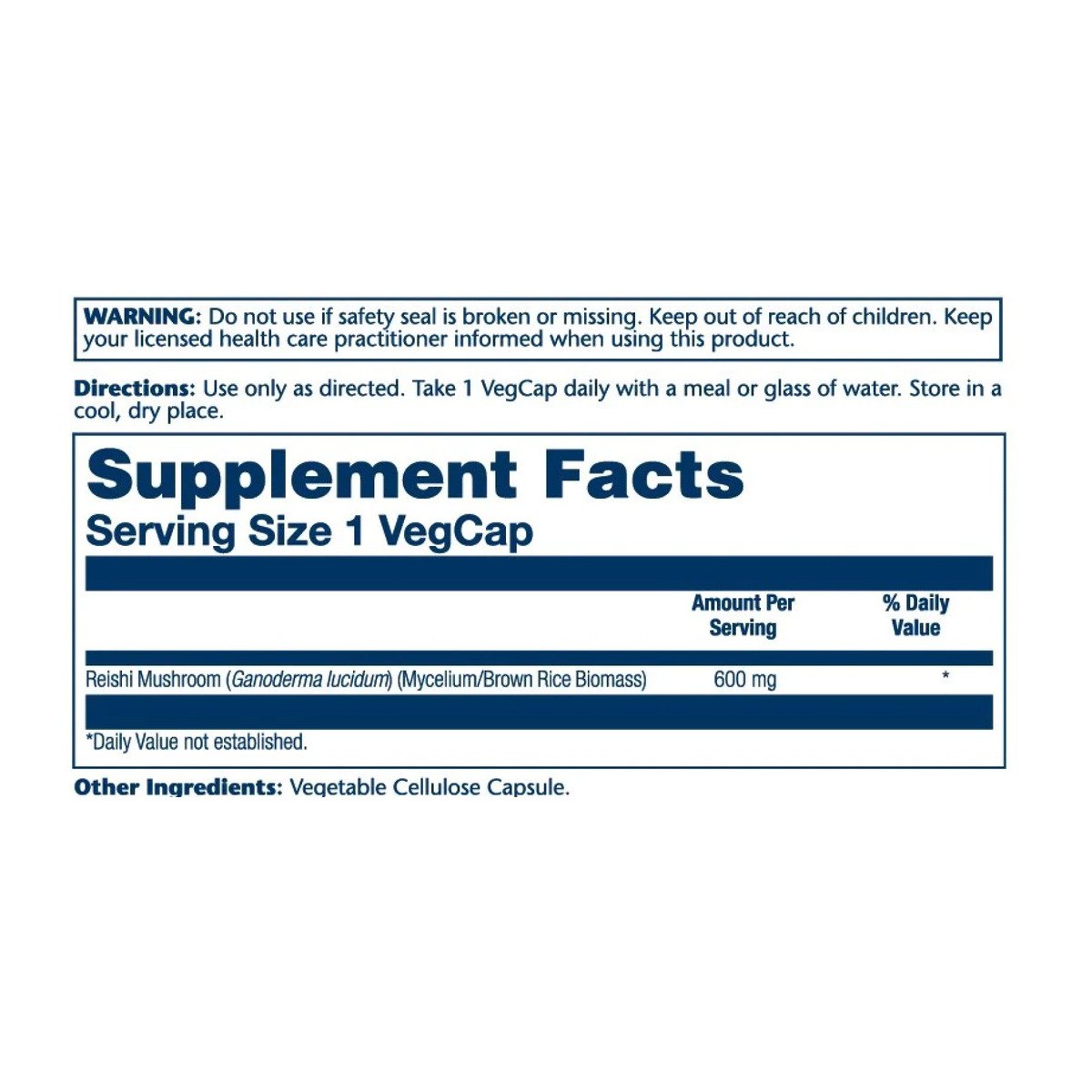 Reishi Mushroom 600mg - 100ct. Фото 2