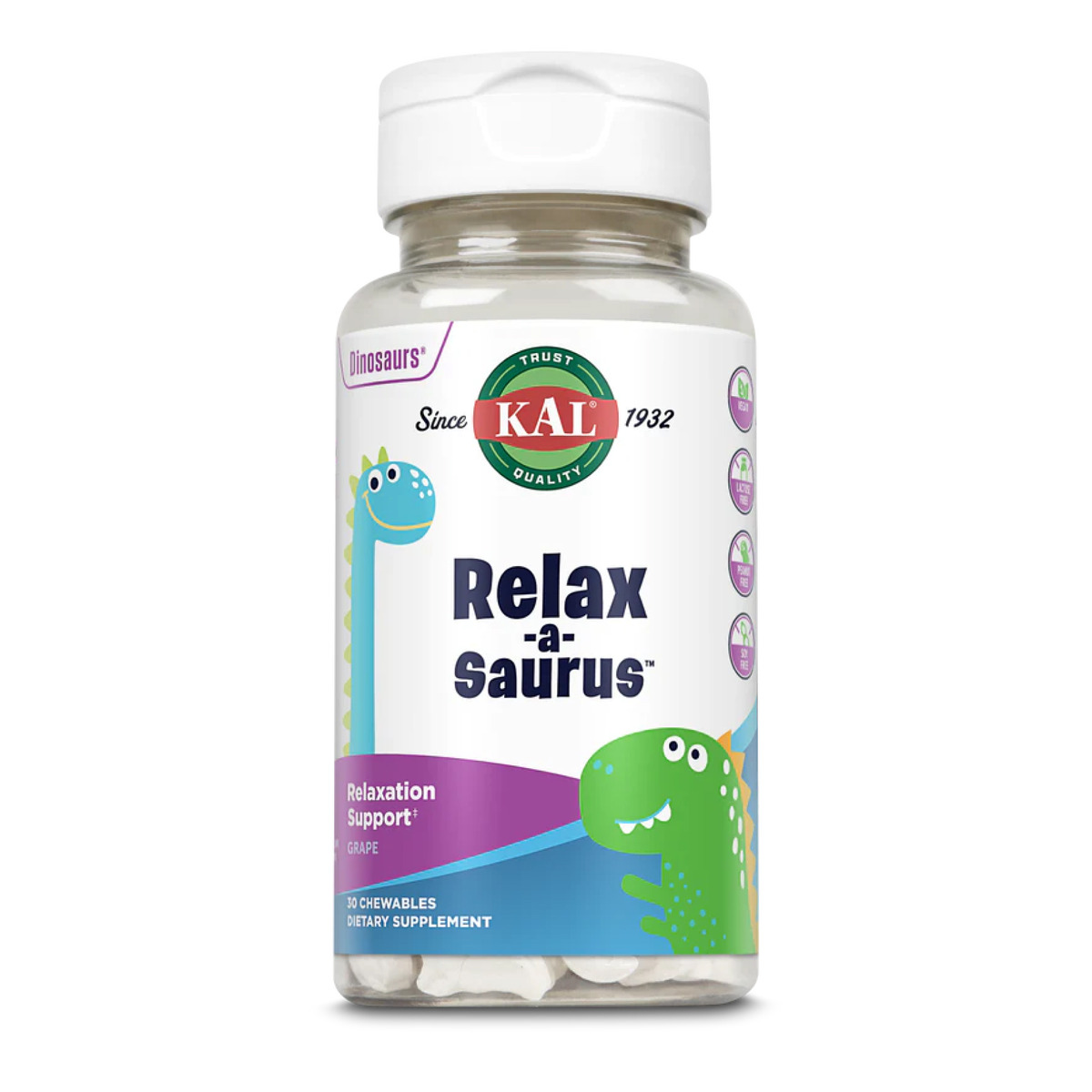 Relax-a-Saurus - 30 chewable Grape. Фото 4