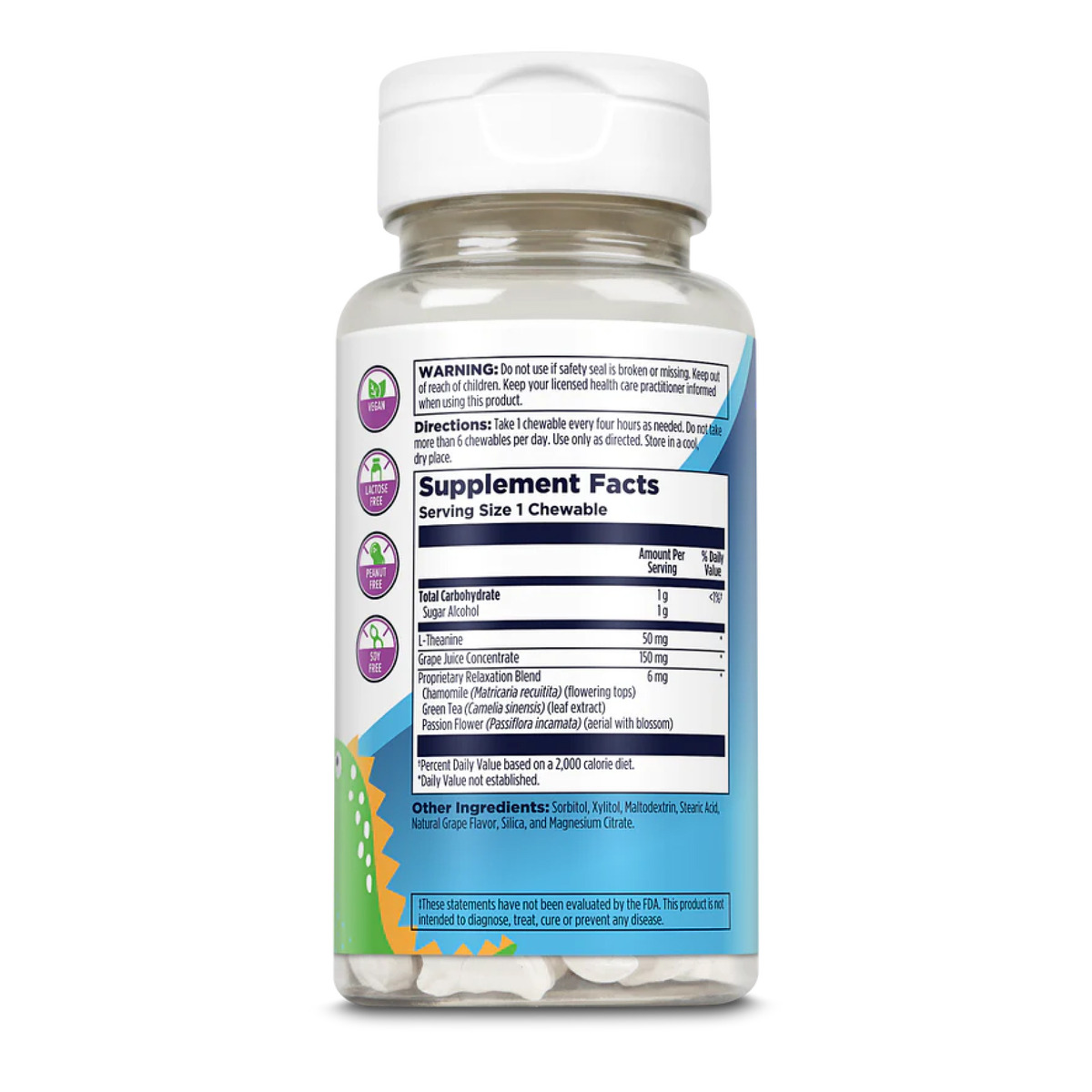 Relax-a-Saurus - 30 chewable Grape. Фото 5