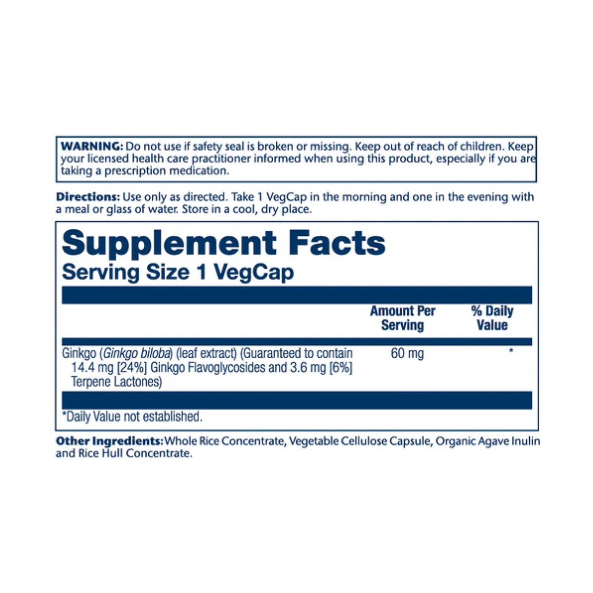 Ginkgo Biloba Leaf Extract 60mg - 60 vcaps. Фото 4