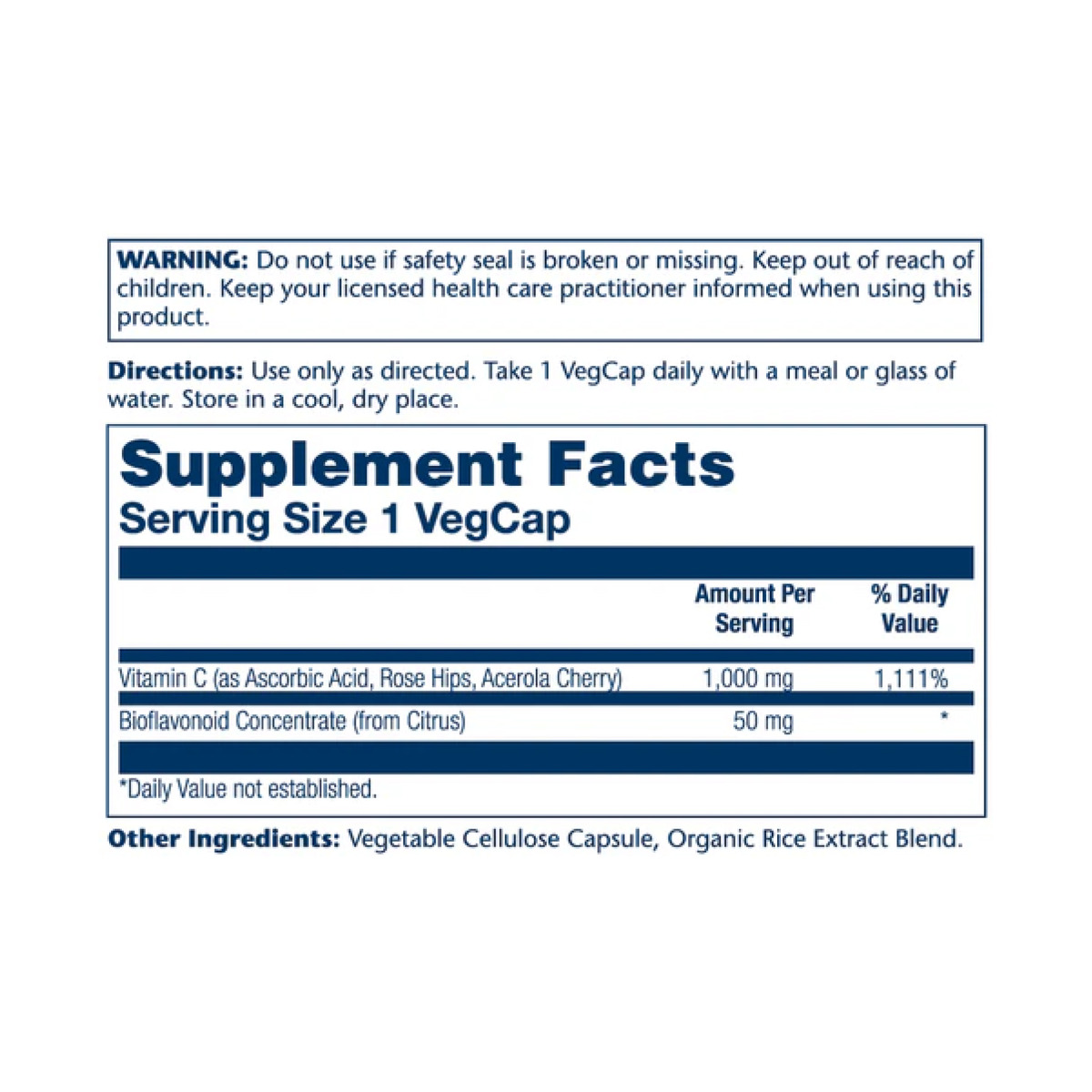Vitamin C with Rose Hips, Acerola & Bioflavonoids 1000mg - 100 vcaps. Фото 4