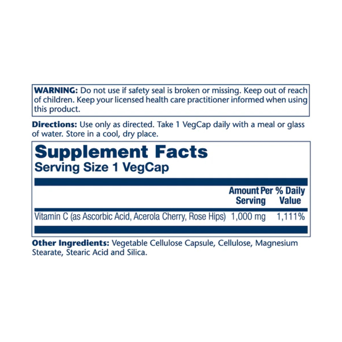 Vitamin C with Rose Hips & Acerola 1000mg - 100 vcaps. Фото 2