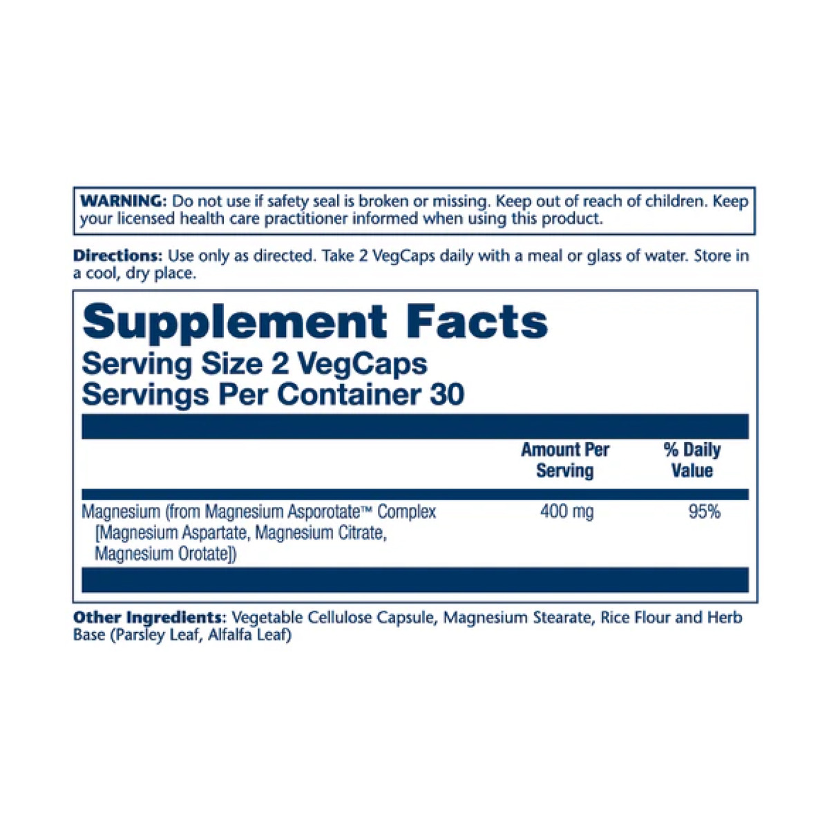 Magnesium Asporotate 400mg - 60 vcaps. Фото 2