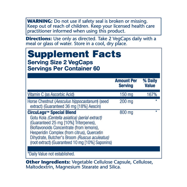 CircuLegs Circulation Support 200mg - 120 vcaps. Фото 4
