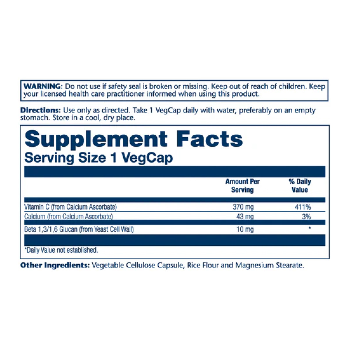 Beta Glucan with Vitamin C 10mg - 60 vcaps. Фото 2