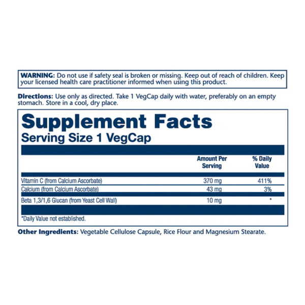 Beta Glucan with Vitamin C 10mg - 60 vcaps. Фото 4