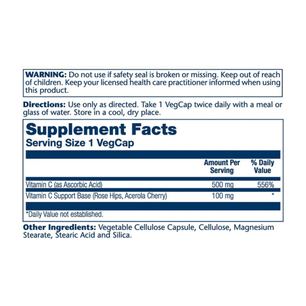 Vitamin C with Rose Hips & Acerola, Timed Release 500mg - 100 vcaps. Фото 2
