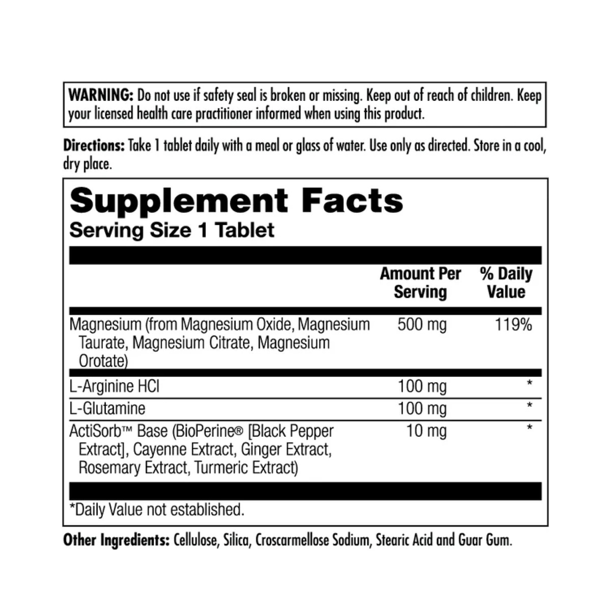 Magnesium One Daily 500mg - 60 tabs. Фото 4