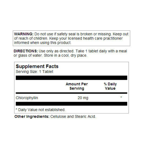 Chlorophyll 20mg - 100 tabs. Фото 4