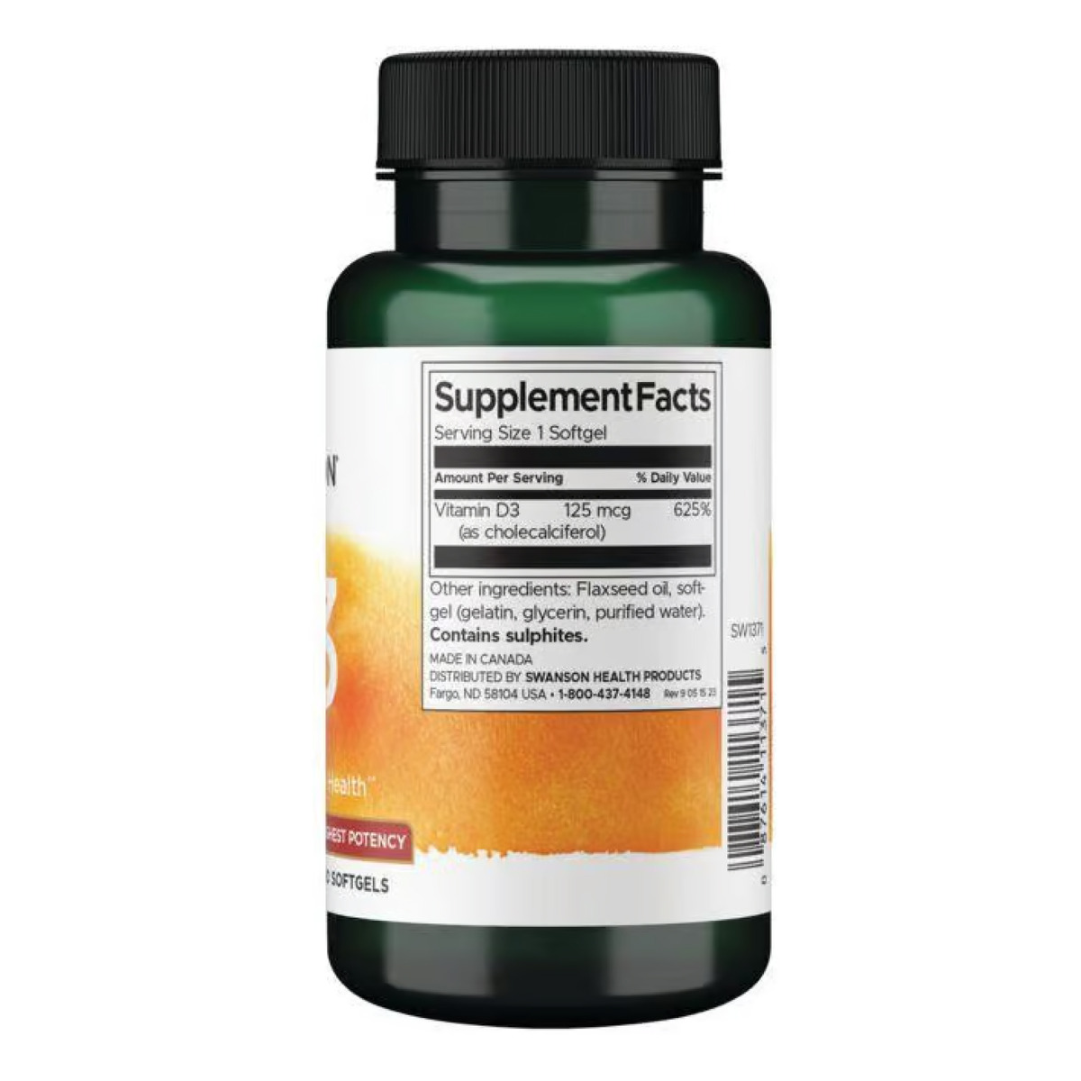 Vitamin D3 Highest Potency 5,000 IU (125 mcg) - 250 sgels. Фото 2