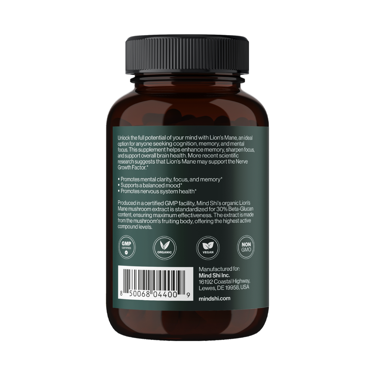 Lion's Mane Mushroom 1000 mg - 60 vegcaps. Фото 6