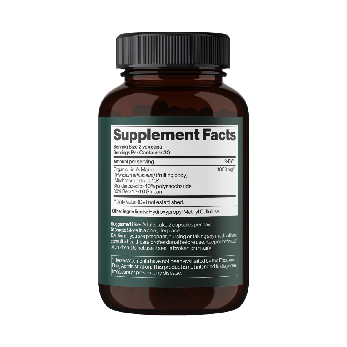 Lion's Mane Mushroom 1000 mg - 60 vegcaps. Фото 2