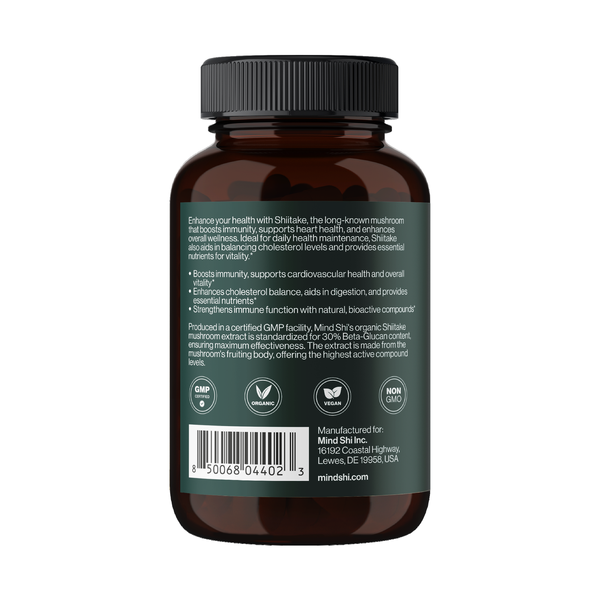 Shiitake Mushroom 1000 mg - 60 vegcaps. Фото 3