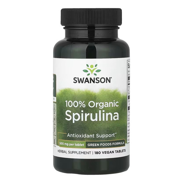 Certified Organic Spirulina 500mg - 180 tabs