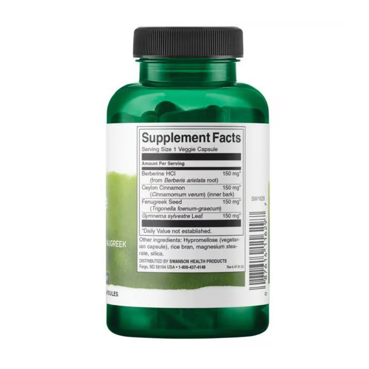 Berberine Complex with Cinnamon Gymnema & Fenugreek - 90 vcaps. Фото 4