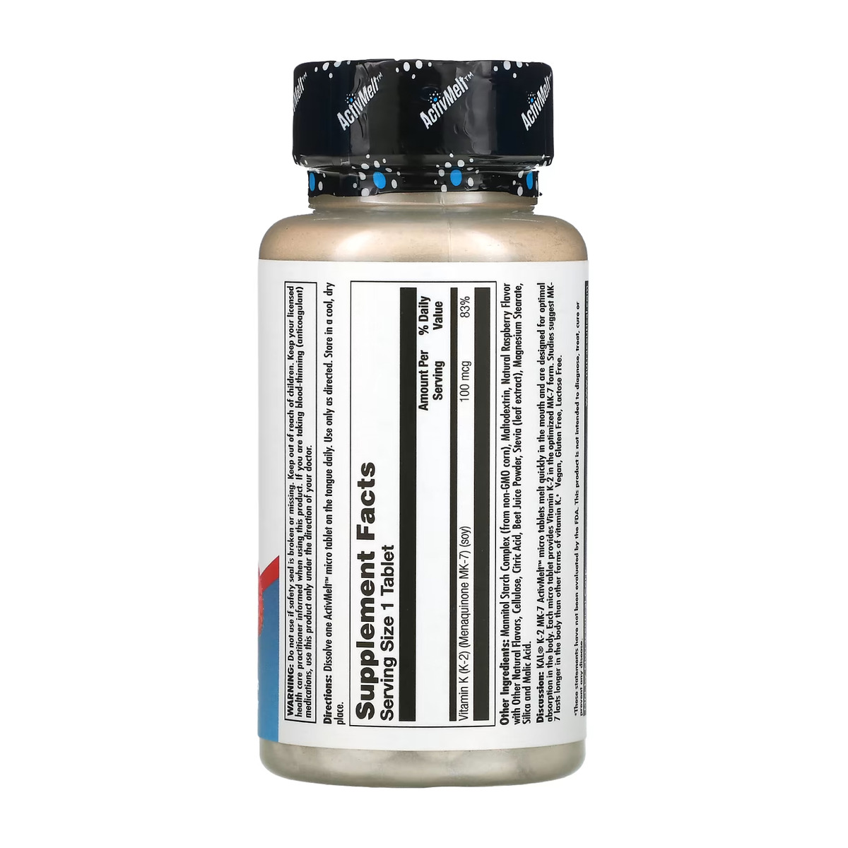 K-2 MK-7 ActivMelt 100 mcg - 60 tabs. Фото 4