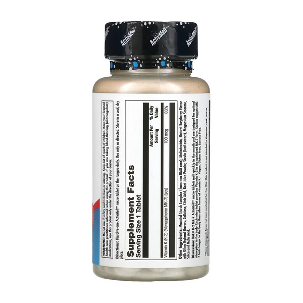 K-2 MK-7 ActivMelt 100 mcg - 60 tabs. Фото 4