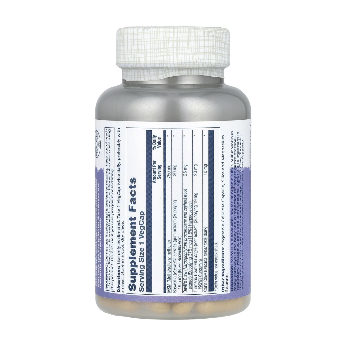 MSM 750mg - 90 cap. Фото 4
