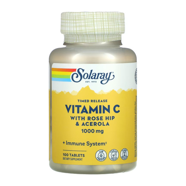 Vitamin C with Rose Hips & Ace 1000mg - 100 tabs. Фото 3