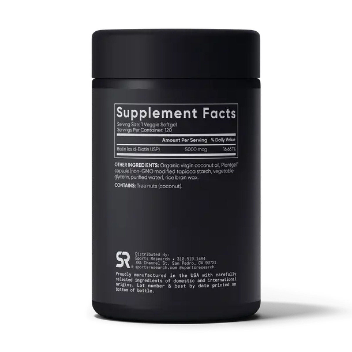 Biotin 5000mcg - 120 veg softgels. Фото 2
