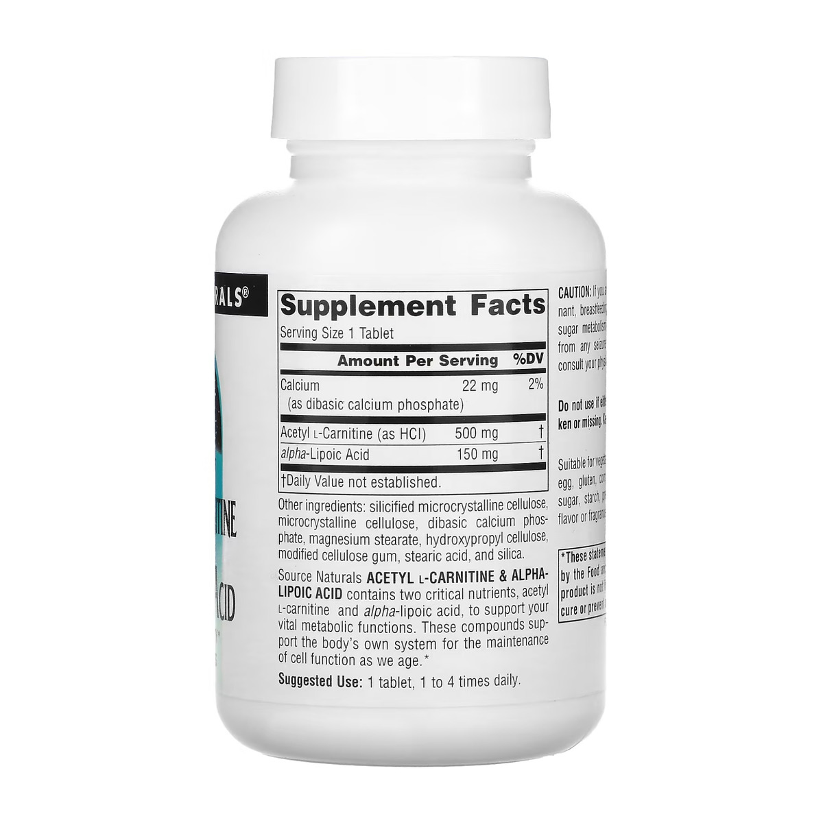 Acetyl L-Carnitine & Alpha-Lipoic Acid 650mg - 60 tabs. Фото 4