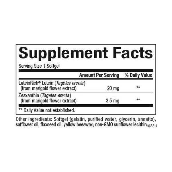 Lutein 20mg - 60 softgels. Фото 2