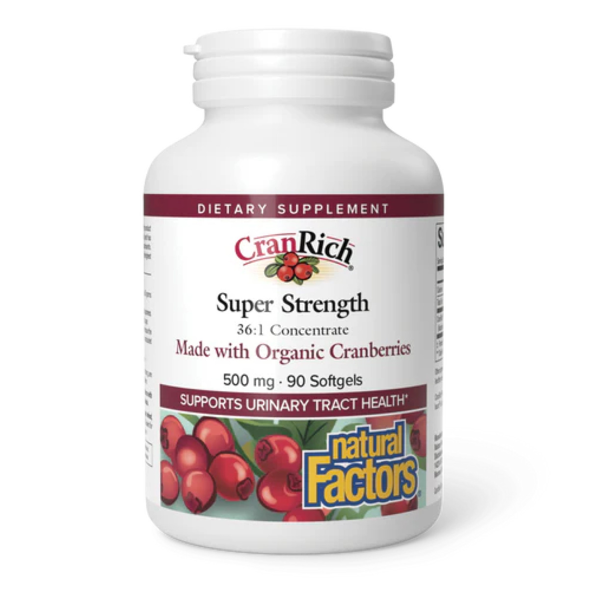 CranRich®️ Super Strength Organic Cranberry Concentrate 500mg - 90 softgels. Фото 3