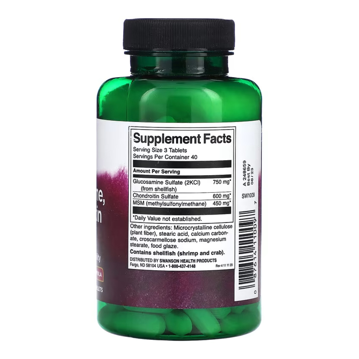 Glucosamine, Chondroitin & Msm Highest Strength3-in-1 Formula - 120 tabs. Фото 2