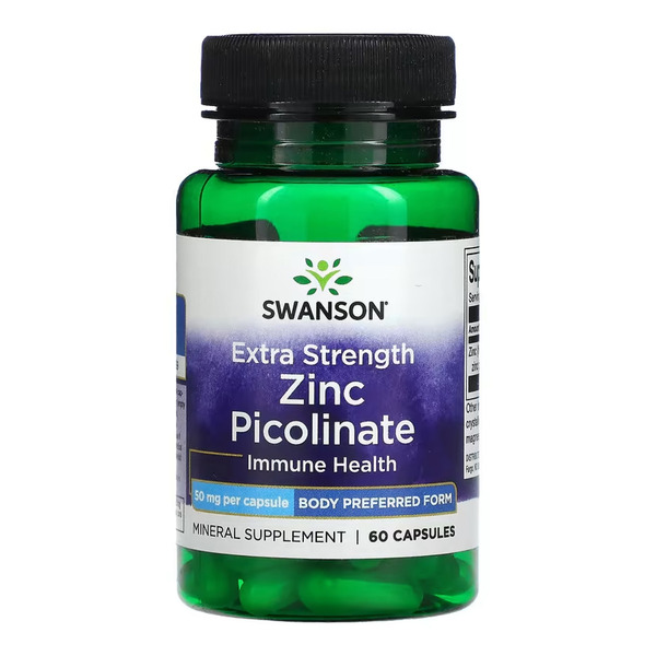 Extra Strength Zinc Picolinate Body Preferred Form 50mg - 60 caps. Фото 3