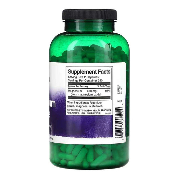 Magnesium Oxide 200mg - 500 caps. Фото 4