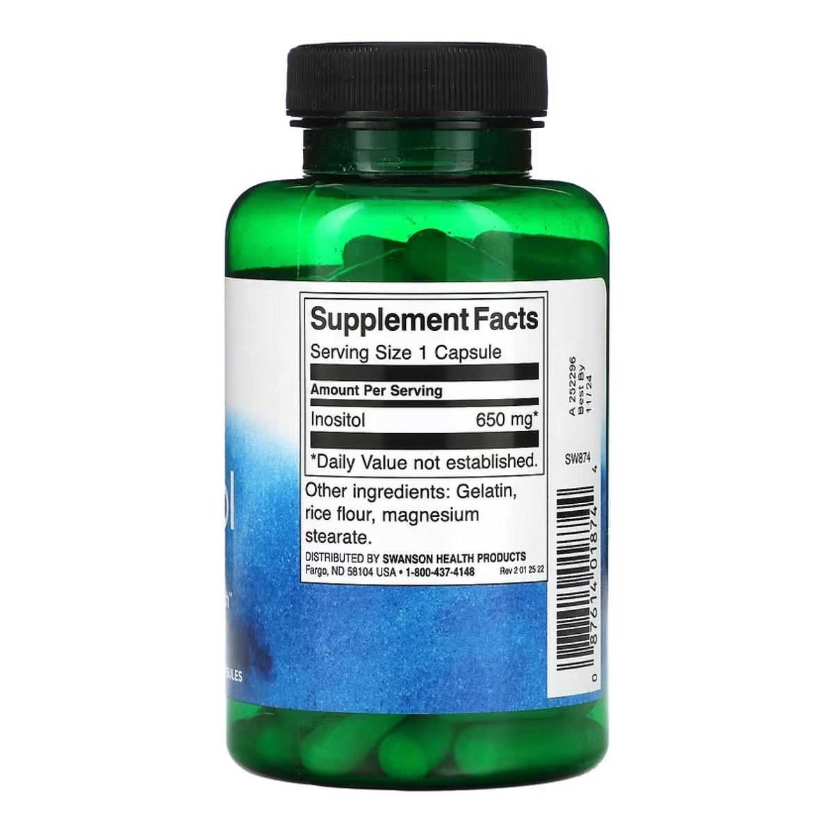 Inositol 650mg - 100 caps. Фото 4