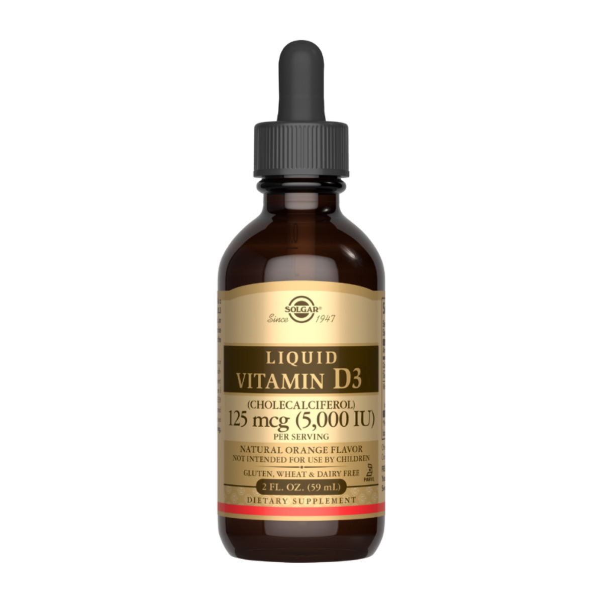 Liquid Vitamin D3 (Cholecalciferol) 125 mcg (5,000 IU) - 59ml Natural Orange. Фото 3