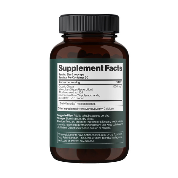 Chaga Mushroom 1000 mg - 60 vegcaps. Фото 2