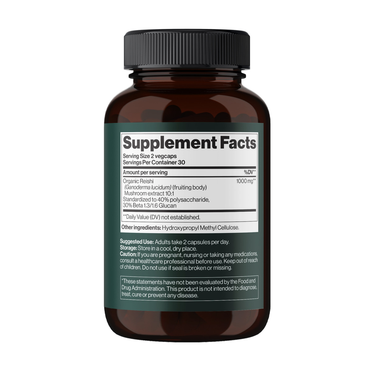Reishi Mushroom 1000 mg - 60 vegcaps. Фото 2