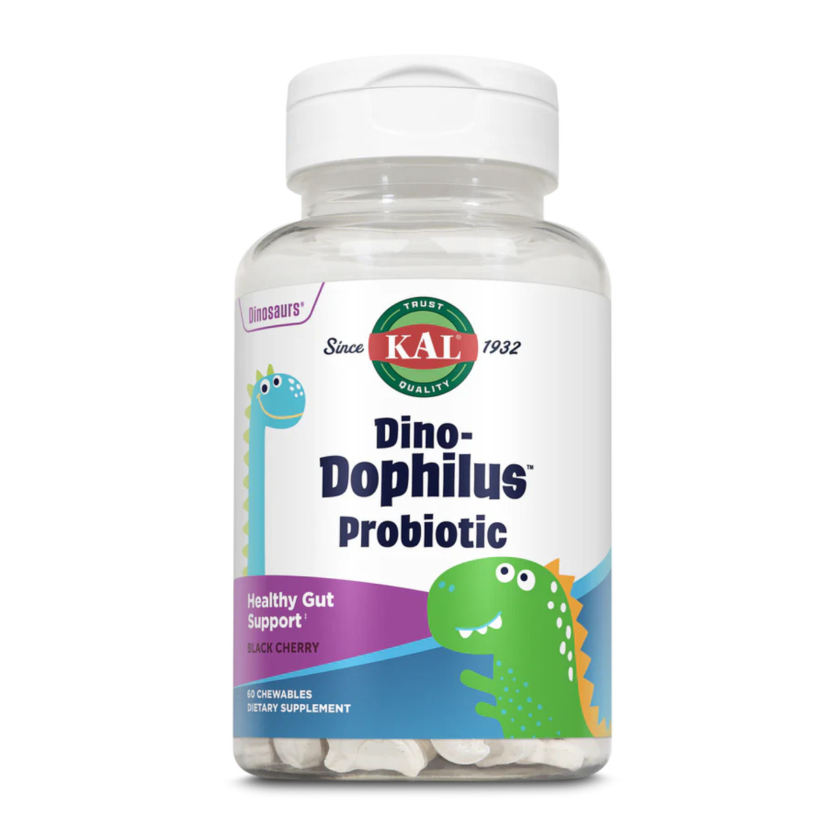 Dino-Dophilus™ Kids Probiotic - 60 chewables Black Cherry. Фото 4