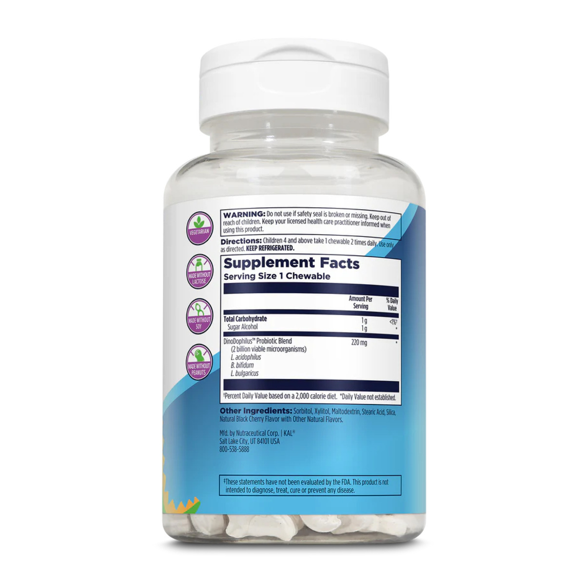 Dino-Dophilus™ Kids Probiotic - 60 chewables Black Cherry. Фото 5