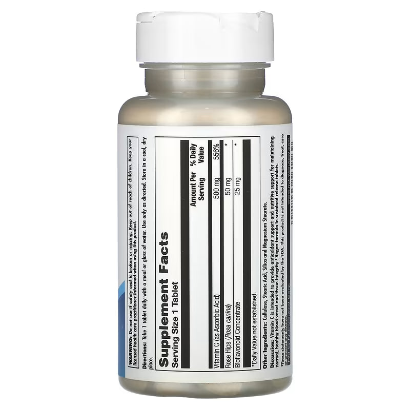 C 500 + Rose Hips & Bioflavonioids Sustained Release - 100 tabs. Фото 4
