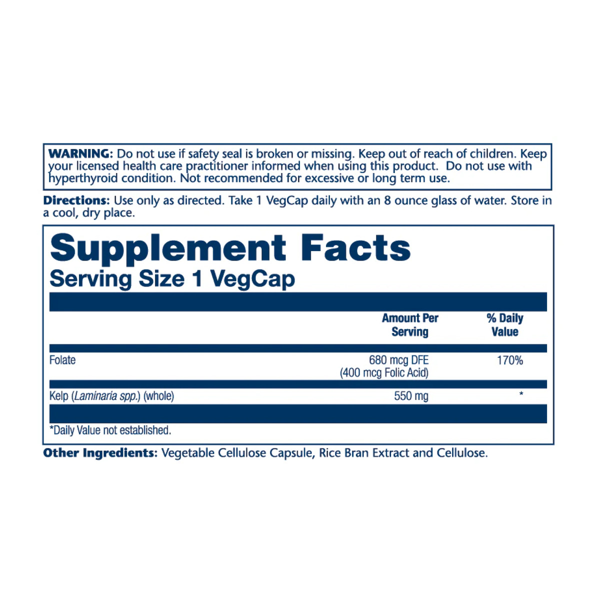 Kelp Seaweed 550mg - 100 vcaps. Фото 4