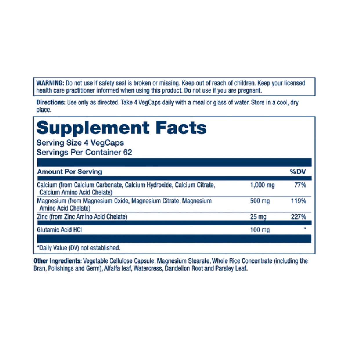 Calcium Magnesium Zinc - 250 vcaps. Фото 2