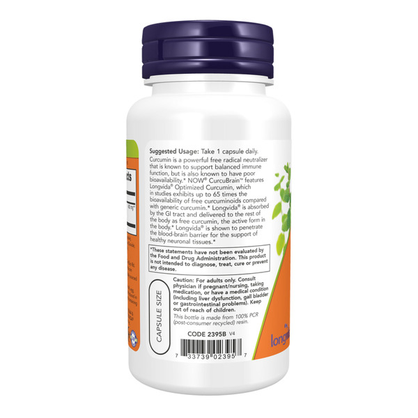 CurcuBrain™ 400mg - 50 vcaps. Фото 3