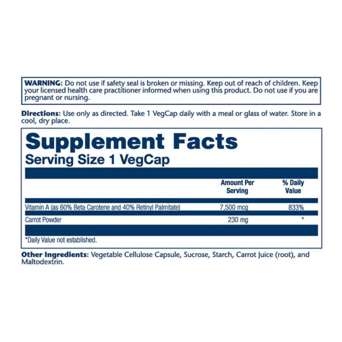 Vitamin A Dry Form 7600mcg - 60 caps. Фото 4