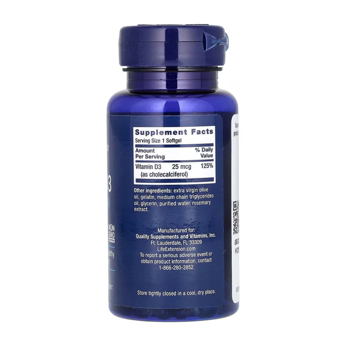 Vitamin D3 25 mcg (1000 IU) - 250 softgels. Фото 2