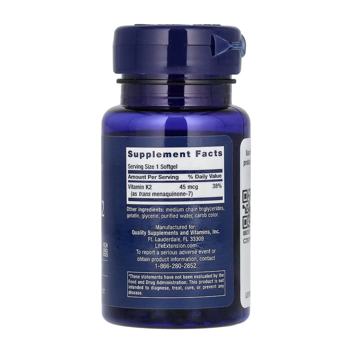 Low Dose Vitamin K2 45 mcg - 90 softgels. Фото 2