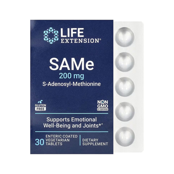 SAMe 200mg - 30 enteric-coated vegetarian tabs. Фото 3