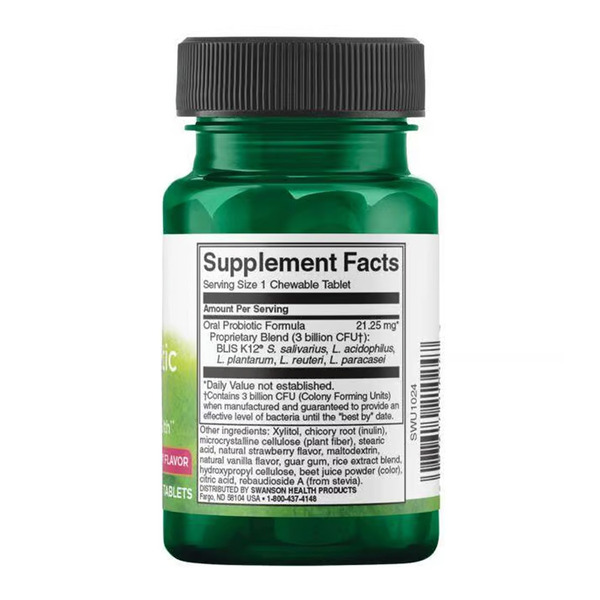 Oral Probiotic Formula 3 billion Cfu - 30 tabs Natural Strawberry. Фото 2