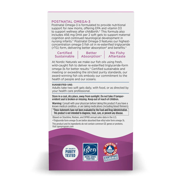 Postnatal Omega-3 - 60 softgels. Фото 4