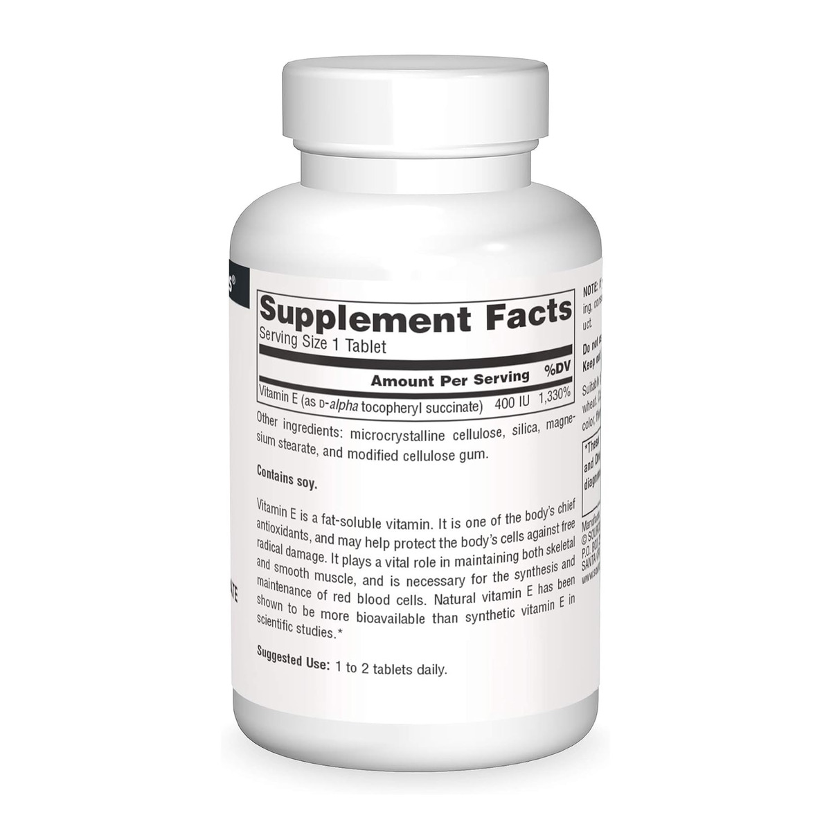 Vitamin E 400 IU D-Alpha Tocopherol - 50 tabs. Фото 2